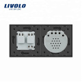 Livolo Prise murale standard 110 ~ 250V 16A avec interrupteur de lumière VL-C701-15 / VL-C7C1EU-15